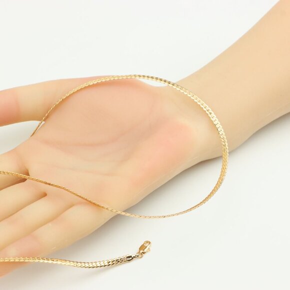 Elegant Rose Gold Flat Chain Necklace in High Quality Finish, XPNL0271 - Picture 4 of 11